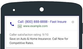 google ads lead generation: call extension